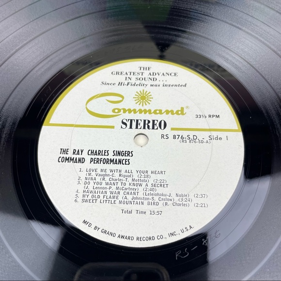 Vintage The Ray Charles Singers Command Performances Vinyl Music Record - Picture 3 of 6